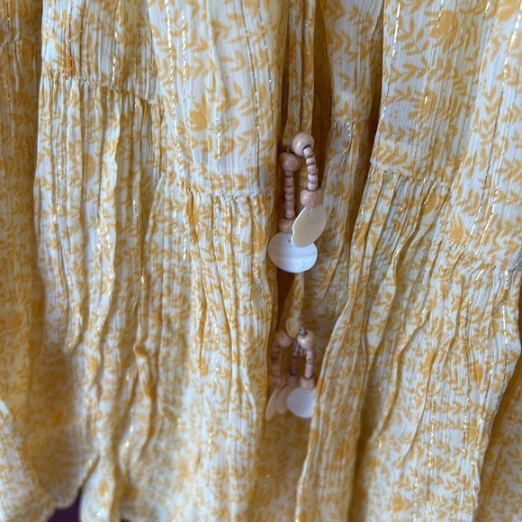 ZARA bohemian crochet light yellow dress size small - Picture 13 of 15
